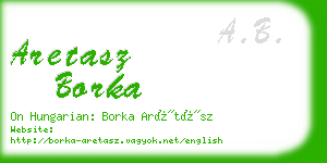 aretasz borka business card